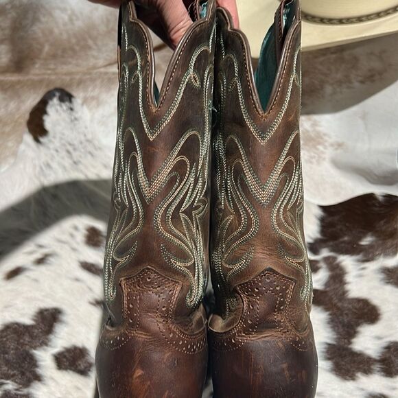 Ariat 15834 Legend Square Toe Brown Pull On Leather Cowboy Boots - 9B A22 - Picture 9 of 12